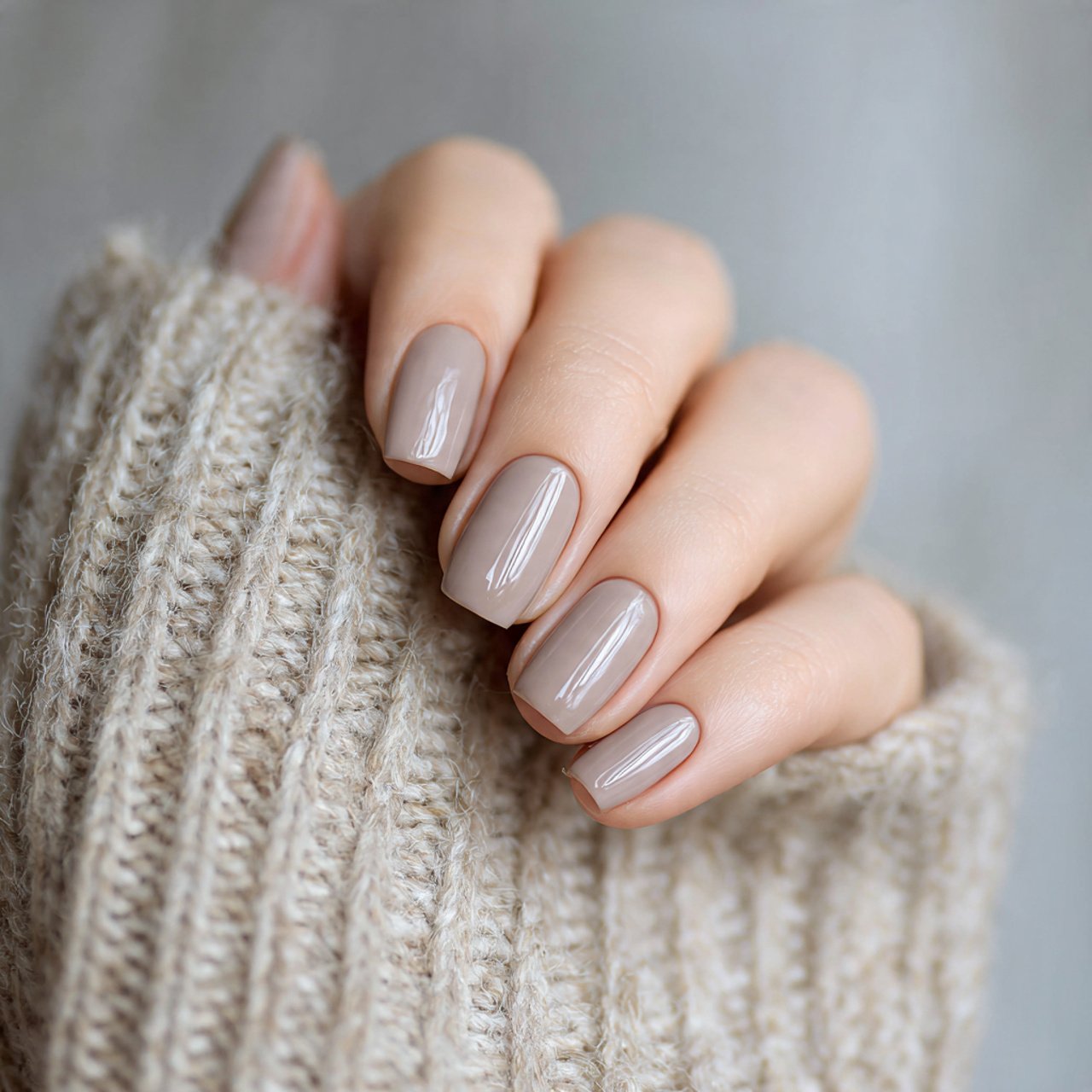 soft taupe work nails