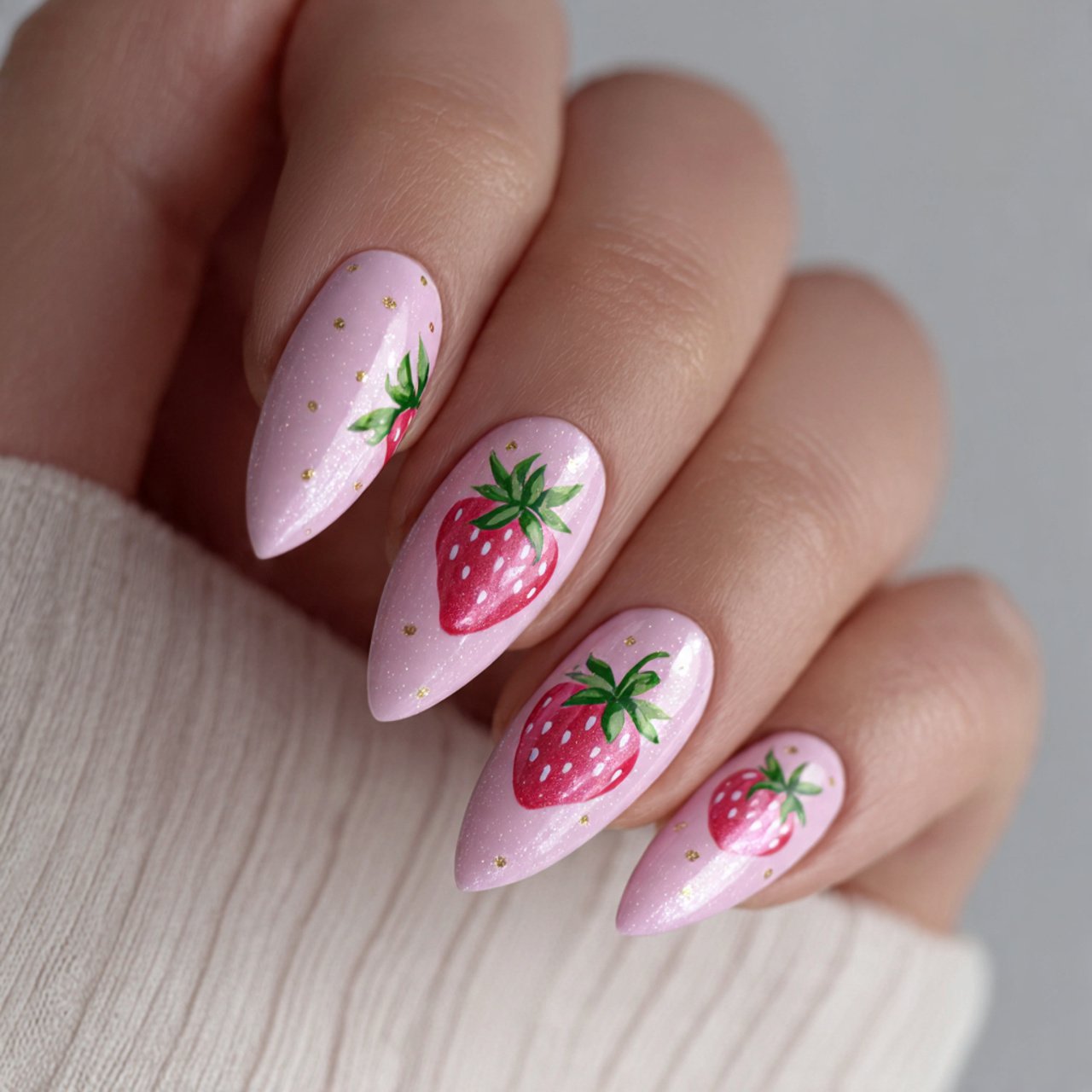 strawberry milk acrylic nails