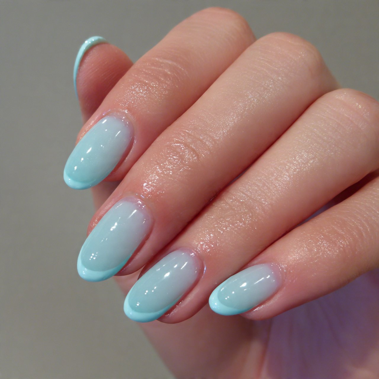 tiffany blue french tip nails