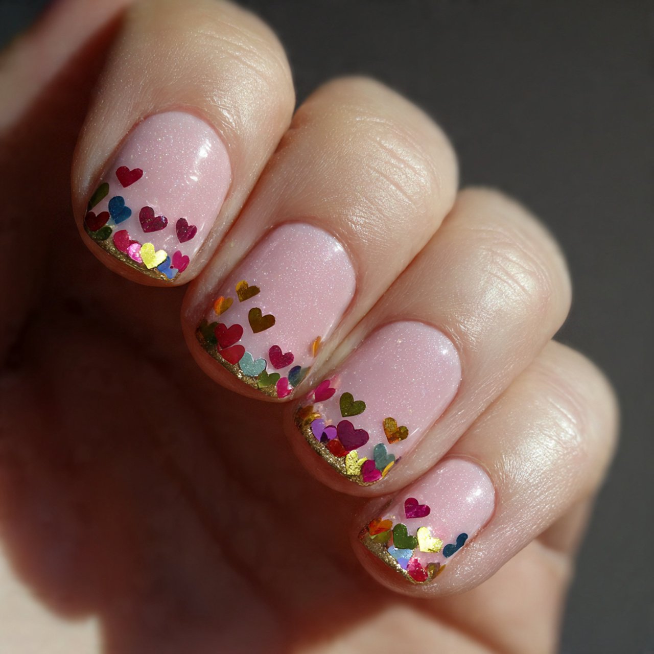 tiny heart quick nail art nails