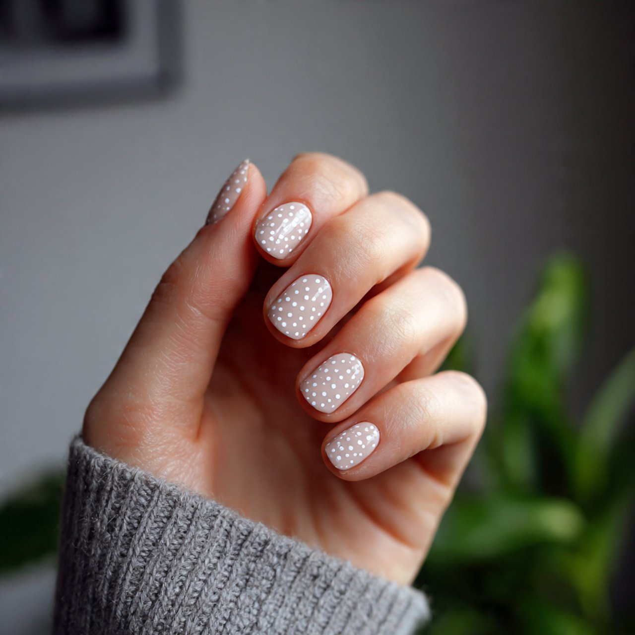 tiny white dot nails