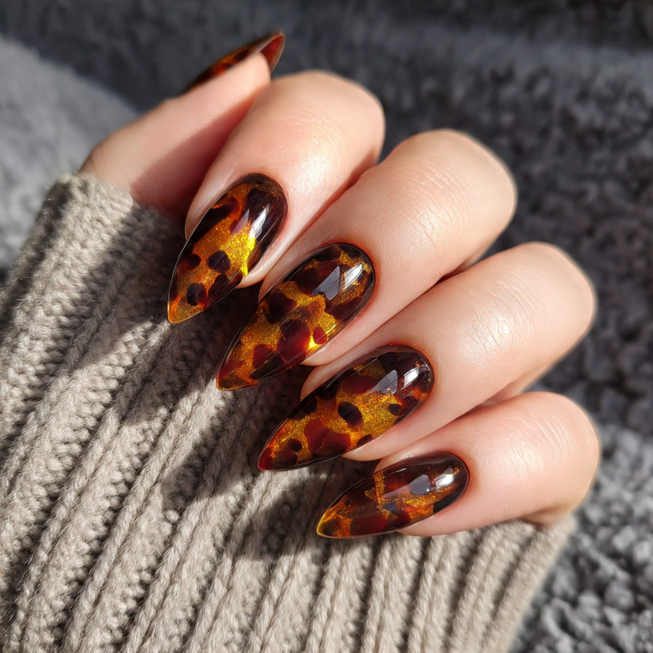 tortoiseshell nail art nails