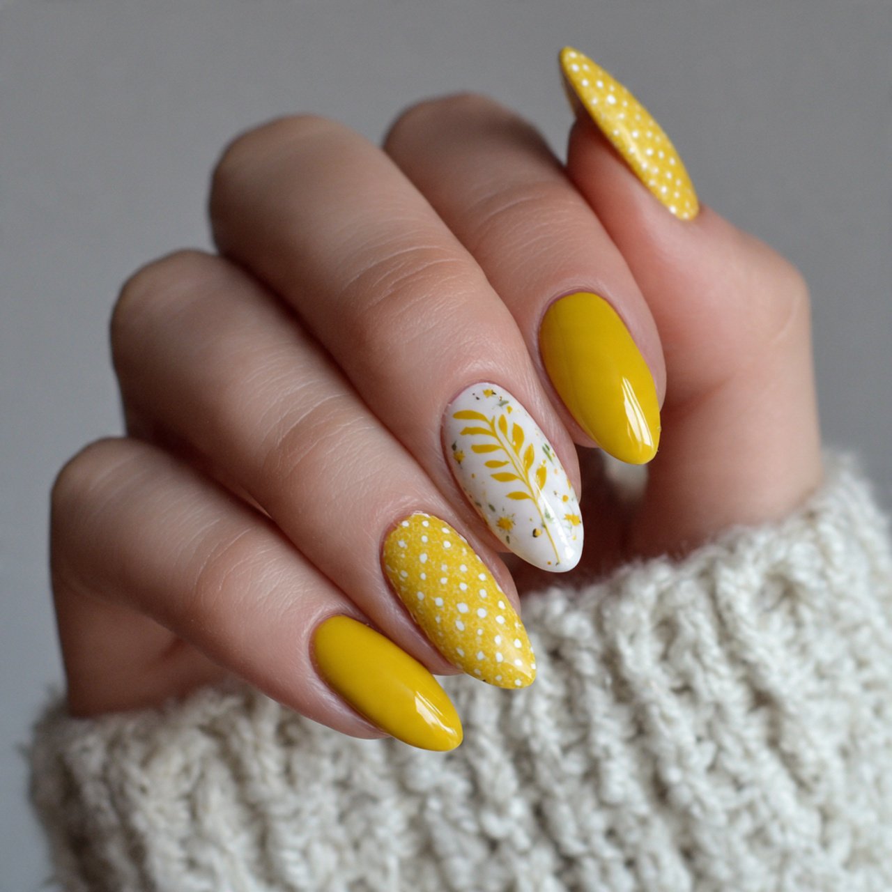 vanilla yellow and negative space nails