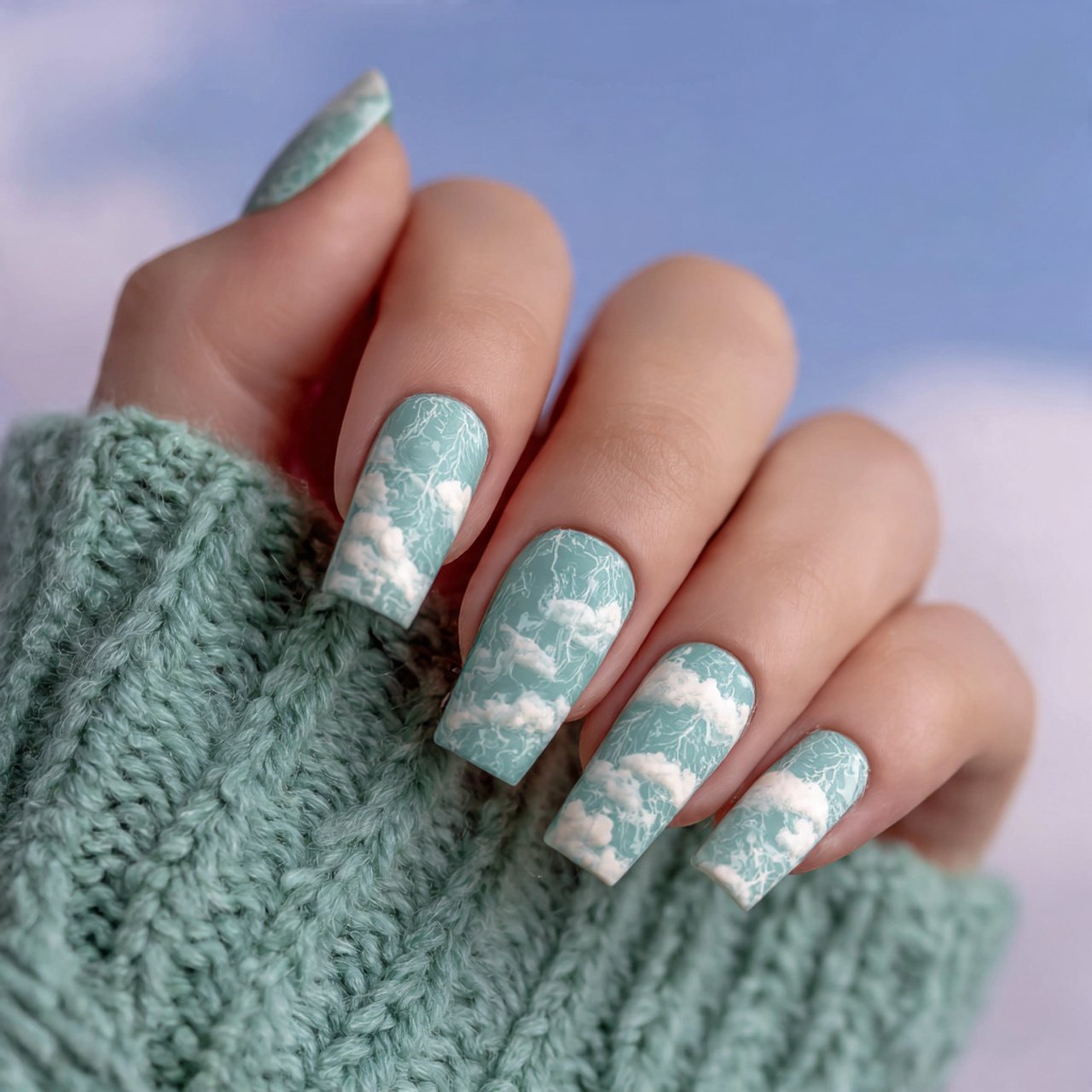 white cloud hello nails