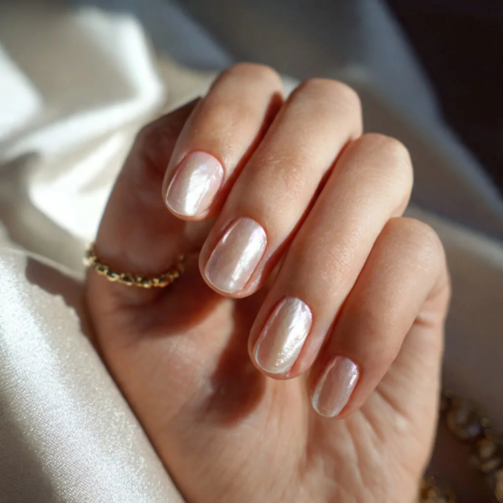 Short Nails: 15 Chic, Salon-Tested Designs That Make Short Length Look Expensive 6 glazed pearl over milky short but luxe