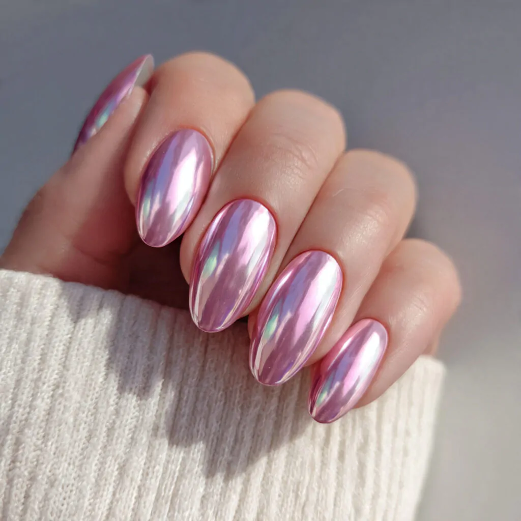 icy pink chrome soft feminine trend forward