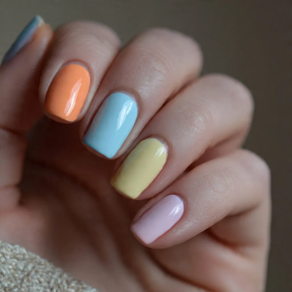 Cute Nails Ideas: 15 Salon-Tested Designs That Look Adorable, Clean, and Easy to Wear 15 two tone pastel skittle only two colors natural