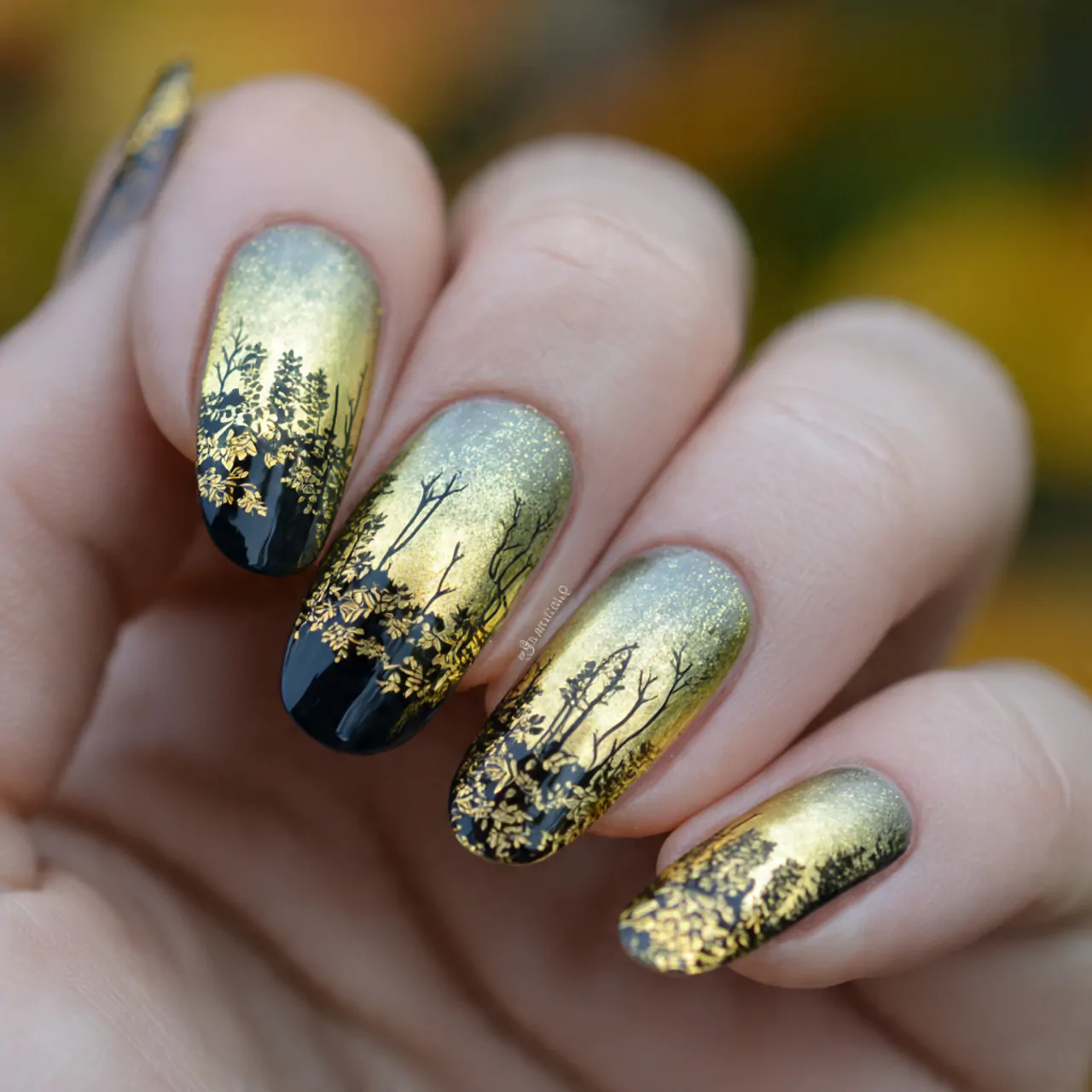 Nail Design: Ideas for Every Occasion in 2026 5 and gold ombre nature look nails