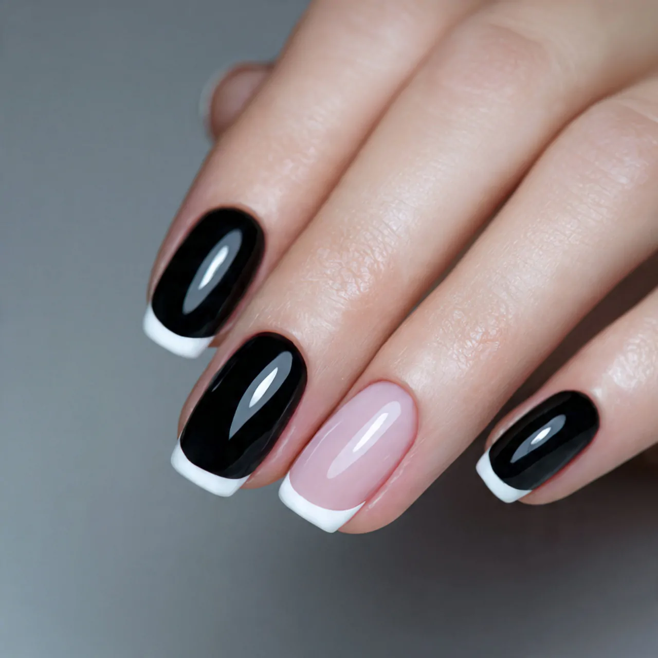 Black French Nails: Ideas for a Chic, Bold Look 7 black and white french tips attractive nails