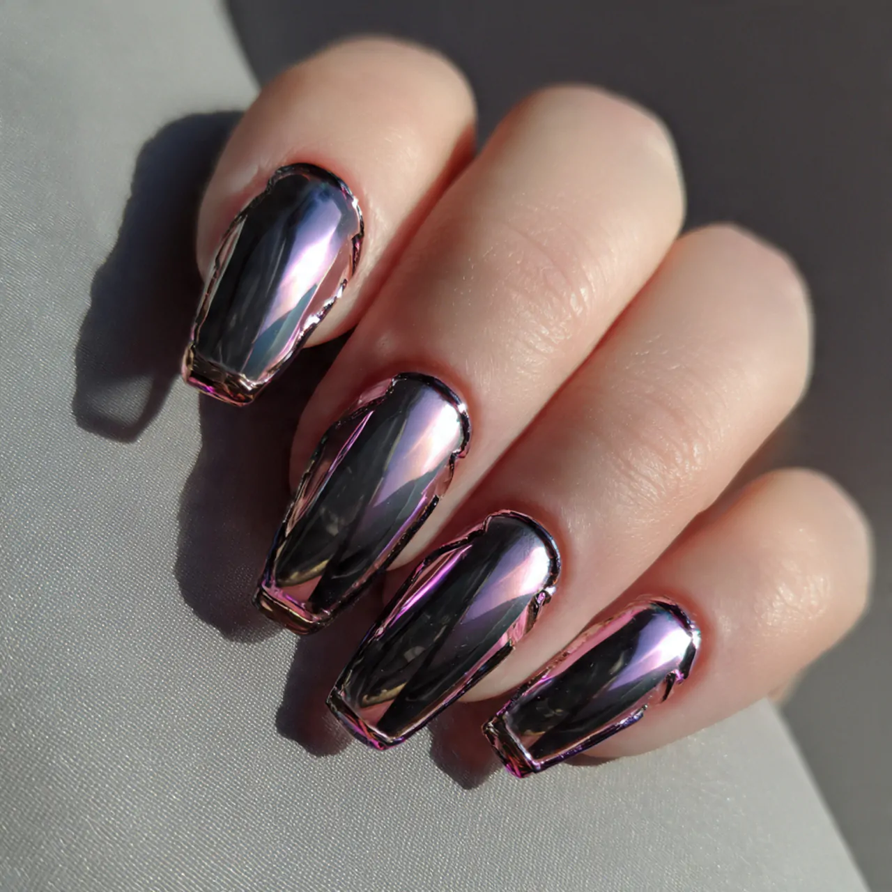 chrome french metal tip clean base creative