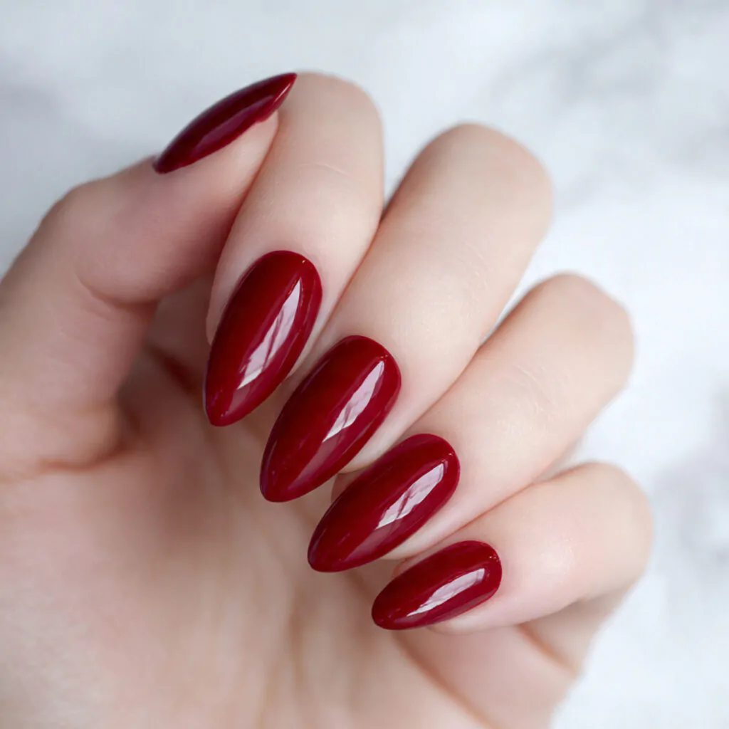 Christmas Nails Short: 15 Chic, Easy Designs That Look Clean and Festive 2 classic glossy cherry red no art just perfect prep