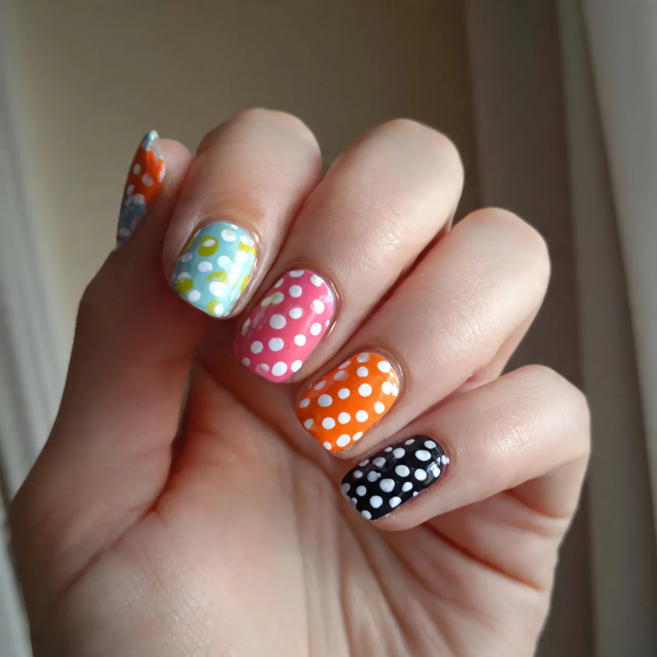 fun polka dots attractive nails