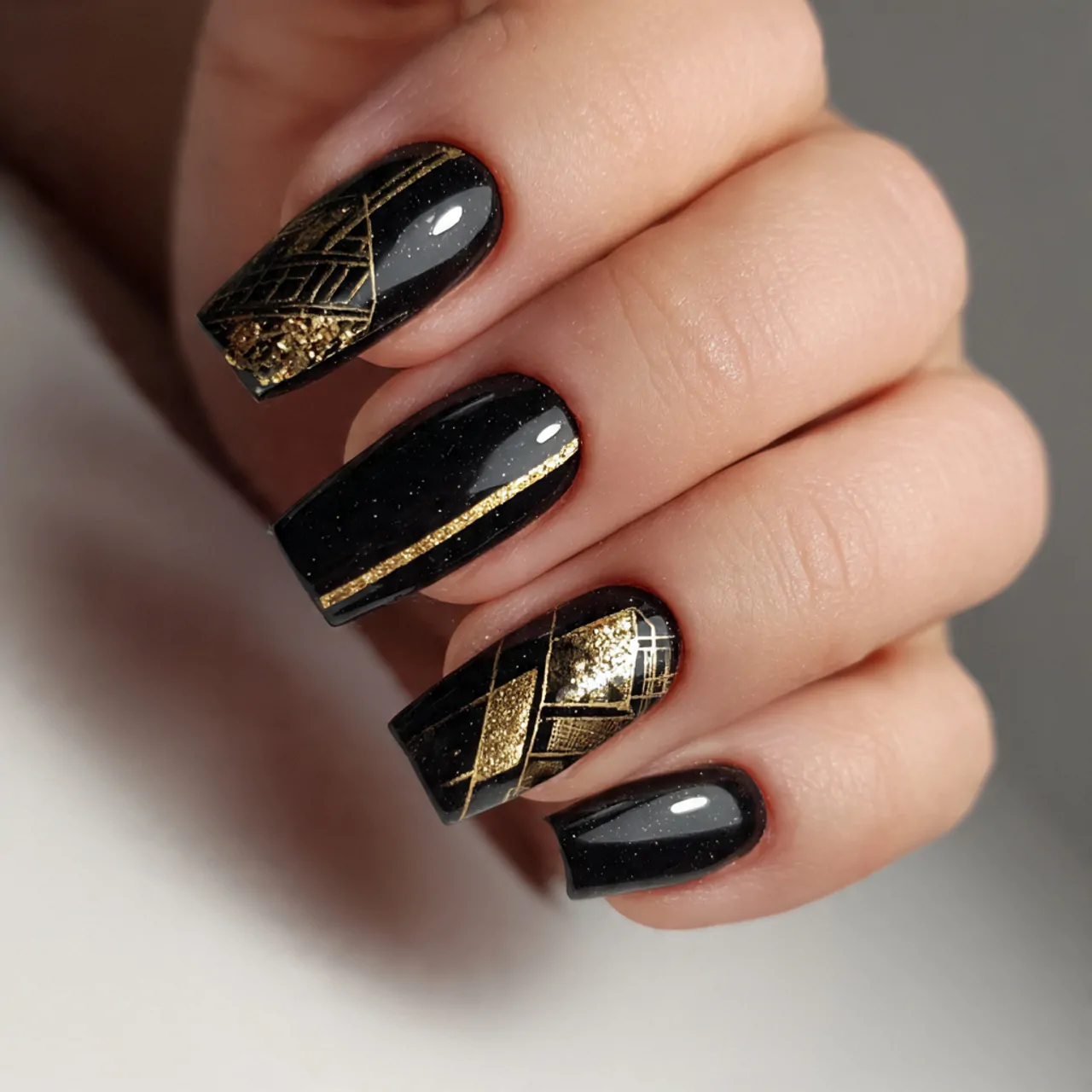 Nail Design: Ideas for Every Occasion in 2026 4 geometric gold accents attractive nails