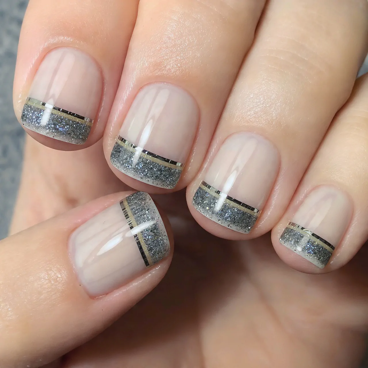 Striped Nails: 15 Chic Stripe Nail Designs That Look Clean, Modern, and Salon-Perfect 14 glitter stripe racing line nails attractive nails