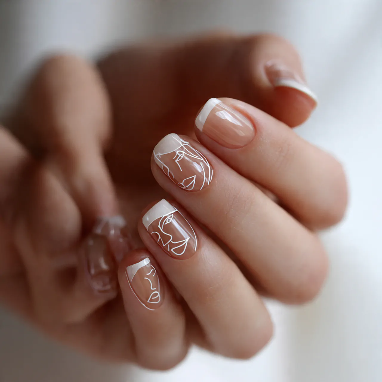 minimal line art over sheer base attractive