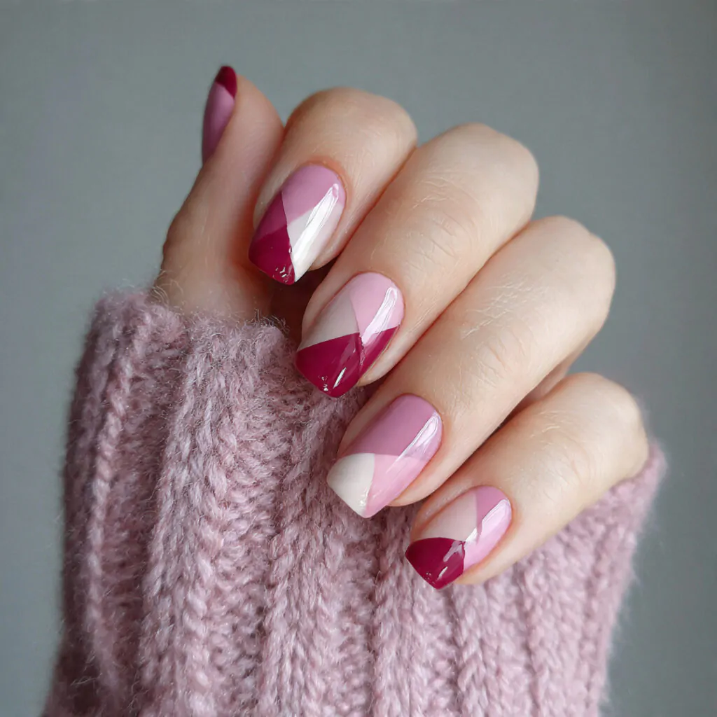 Short Nail Designs Pink: 15 Salon-Tested Looks That Feel Fresh, Flattering, and Easy to Wear 14 pink and color block simple geometric attractive n