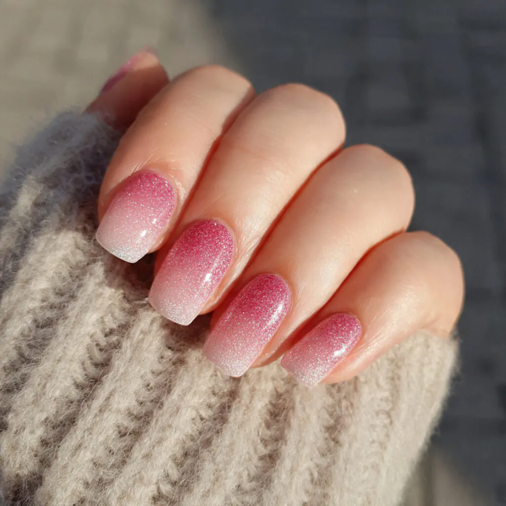 Short Nail Designs Pink: 15 Salon-Tested Looks That Feel Fresh, Flattering, and Easy to Wear 10 pink glitter fade frosted sparkle tips attractive