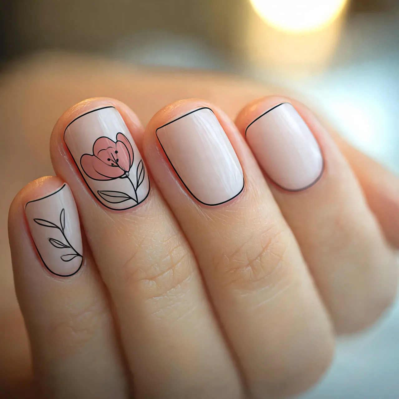 Classy Acrylic Nails: 15 Elegant, Salon-Tested Sets That Look Expensive 9 base gold micro lines fine detail nature look nail