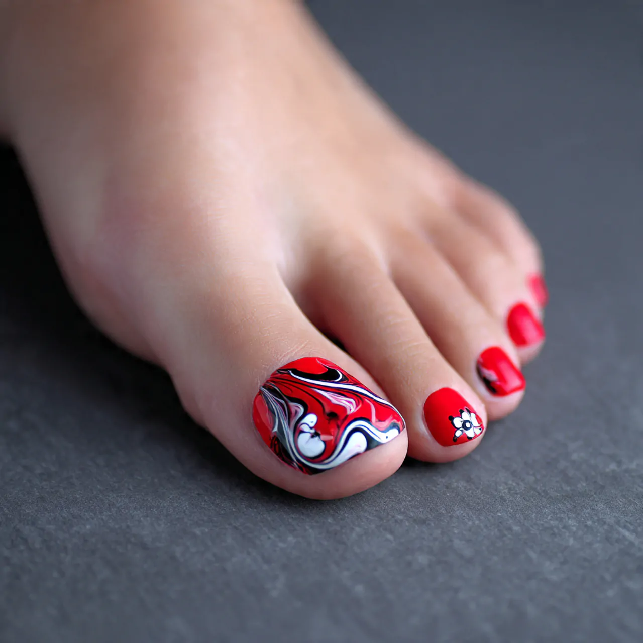 Toe Nail Designs: That Look Polished, Stylish, and Easy to Wear 1 classic red toe nail designs