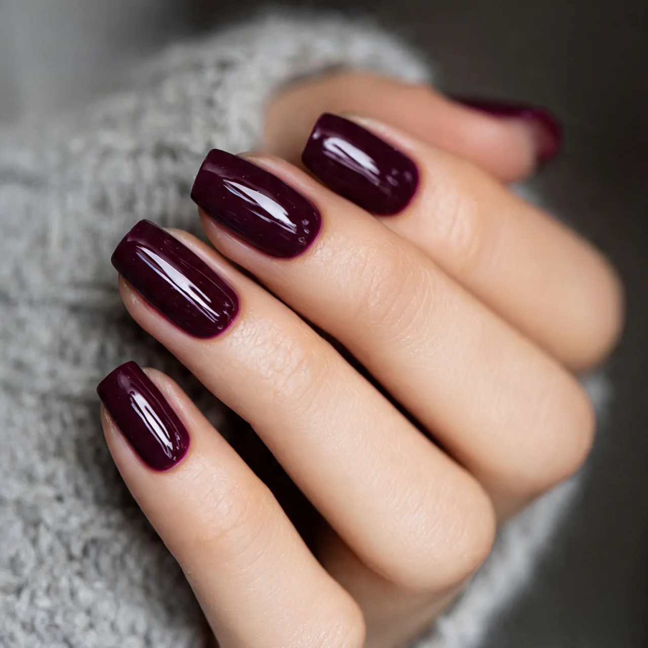 deep berry gloss nails
