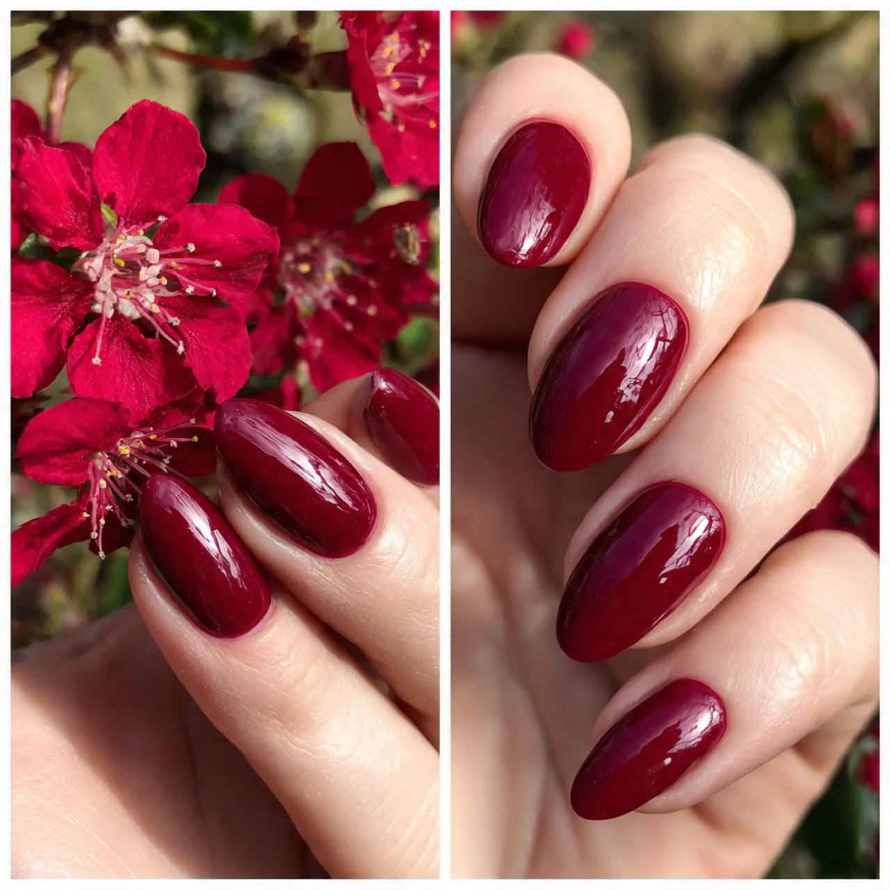 Classy Acrylic Nails: 15 Elegant, Salon-Tested Sets That Look Expensive 8 deep cherry acrylics rich elegant red nature look