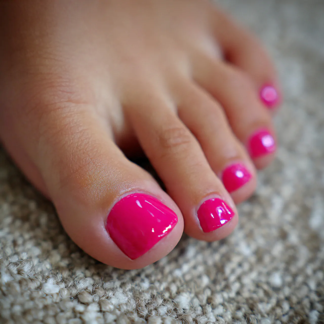 hot pink summer toe nails natural look nails
