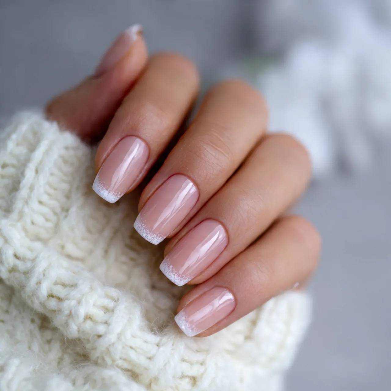 micro french tips attractive nails