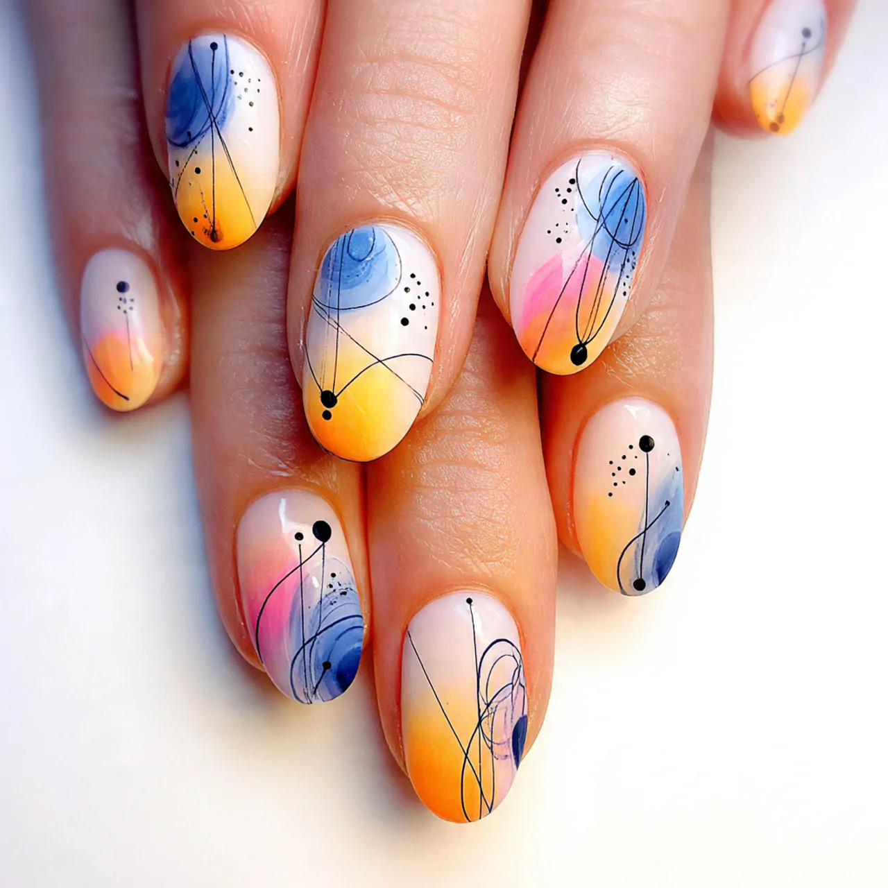 minimal dot accent tiny clean modern natural nails