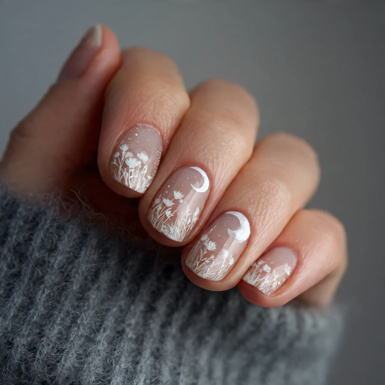 Classy Acrylic Nails: 15 Elegant, Salon-Tested Sets That Look Expensive 14 negative space half moon minimal cuticle detail na