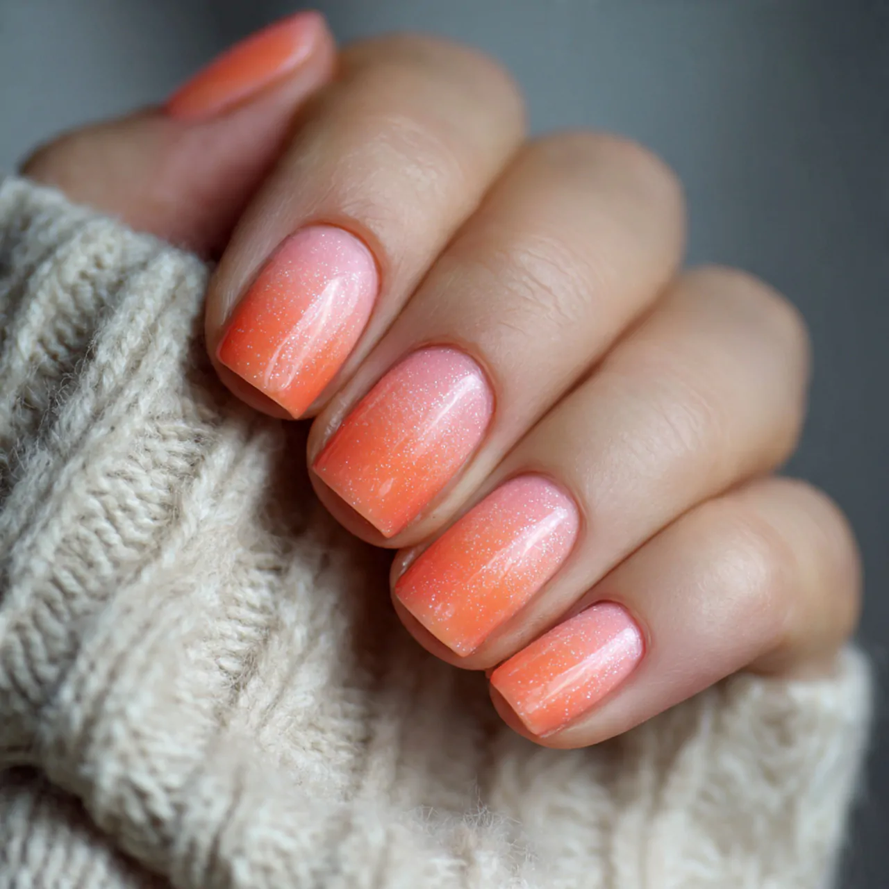 peach sorbet ombre nails