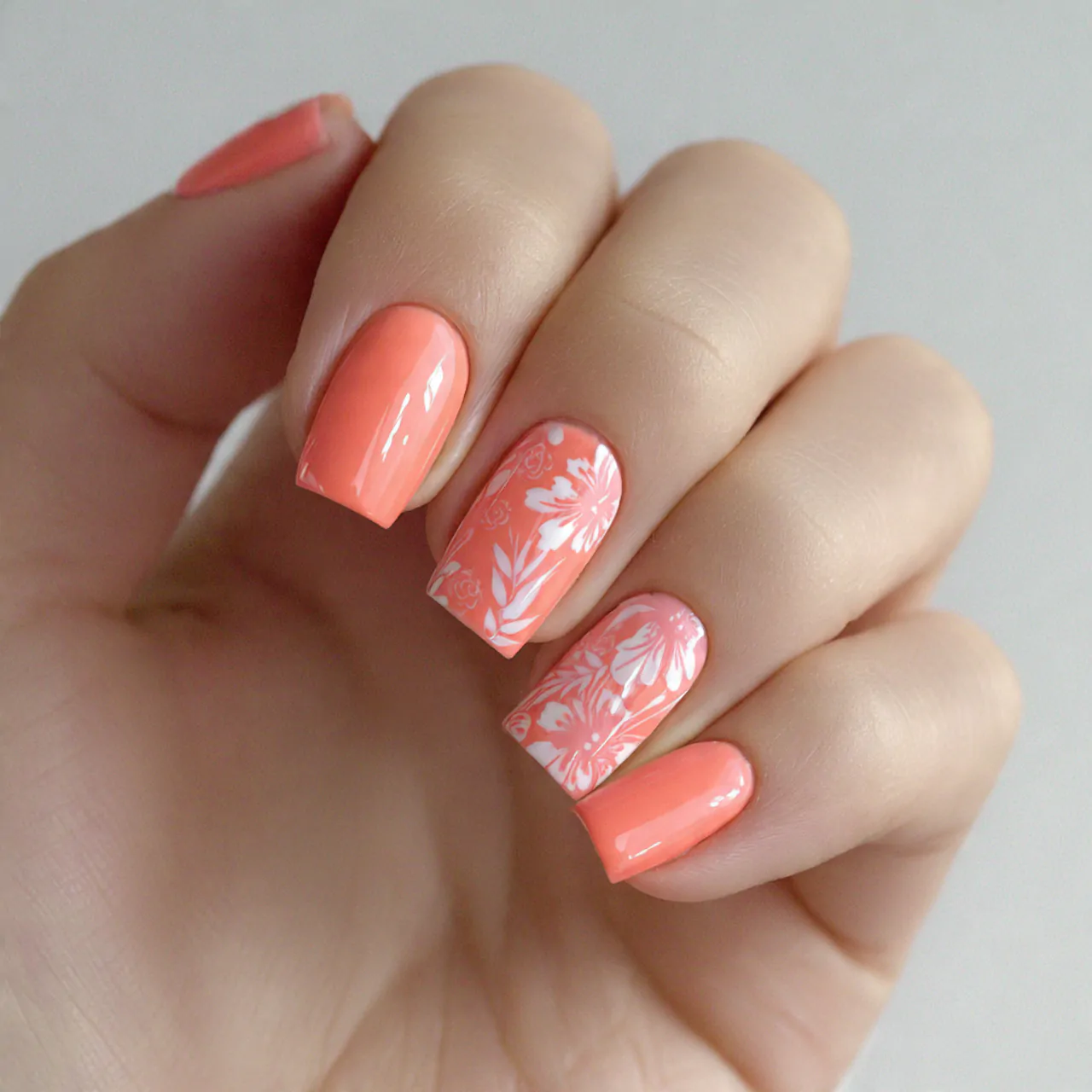 Nail Designs: That Look Stylish, Wearable, and Professionally Done 14 peachy coral nail designs creative nails 1