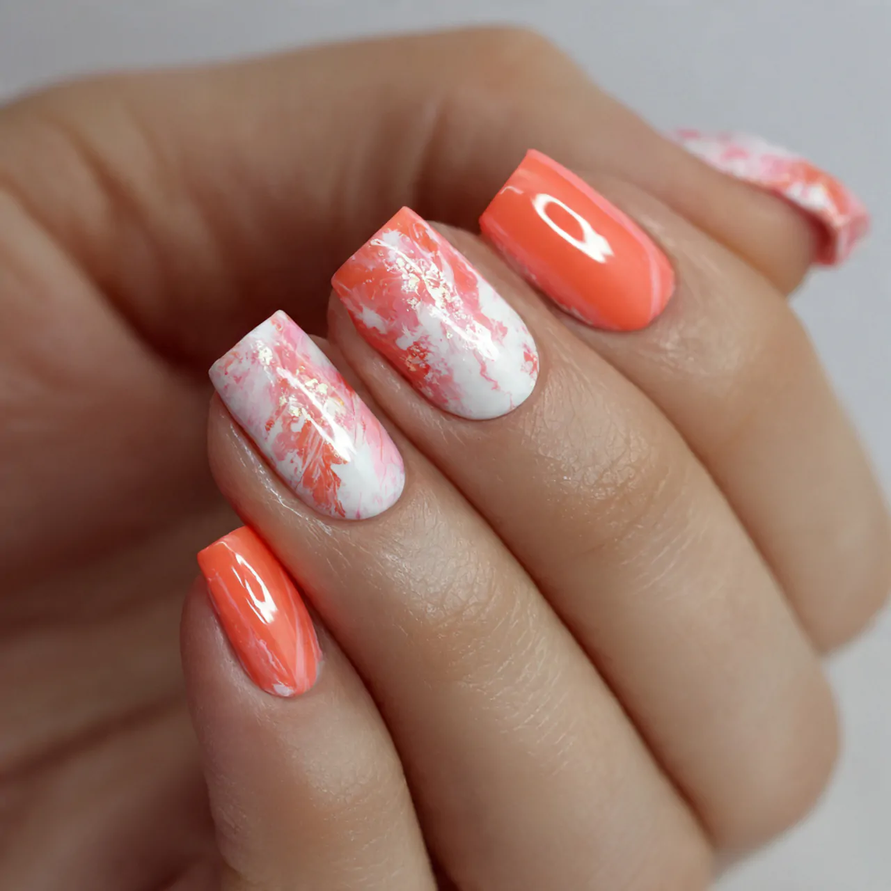 Nails Polish: 15 Chic, Modern Looks That Feel Salon-Worthy 13 peachy coral summer polish cool nails