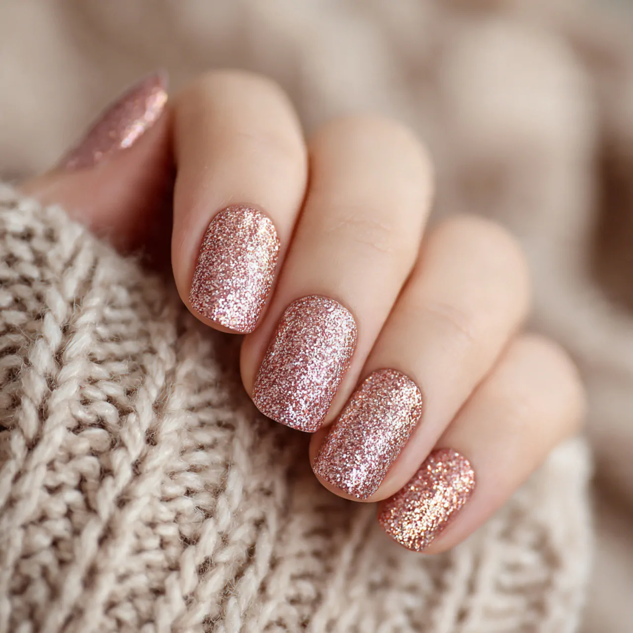 Glitter Nails: 15 Chic, Wearable, and Statement-Making Ideas That Actually Look Polished 4 rose gold glitter nails