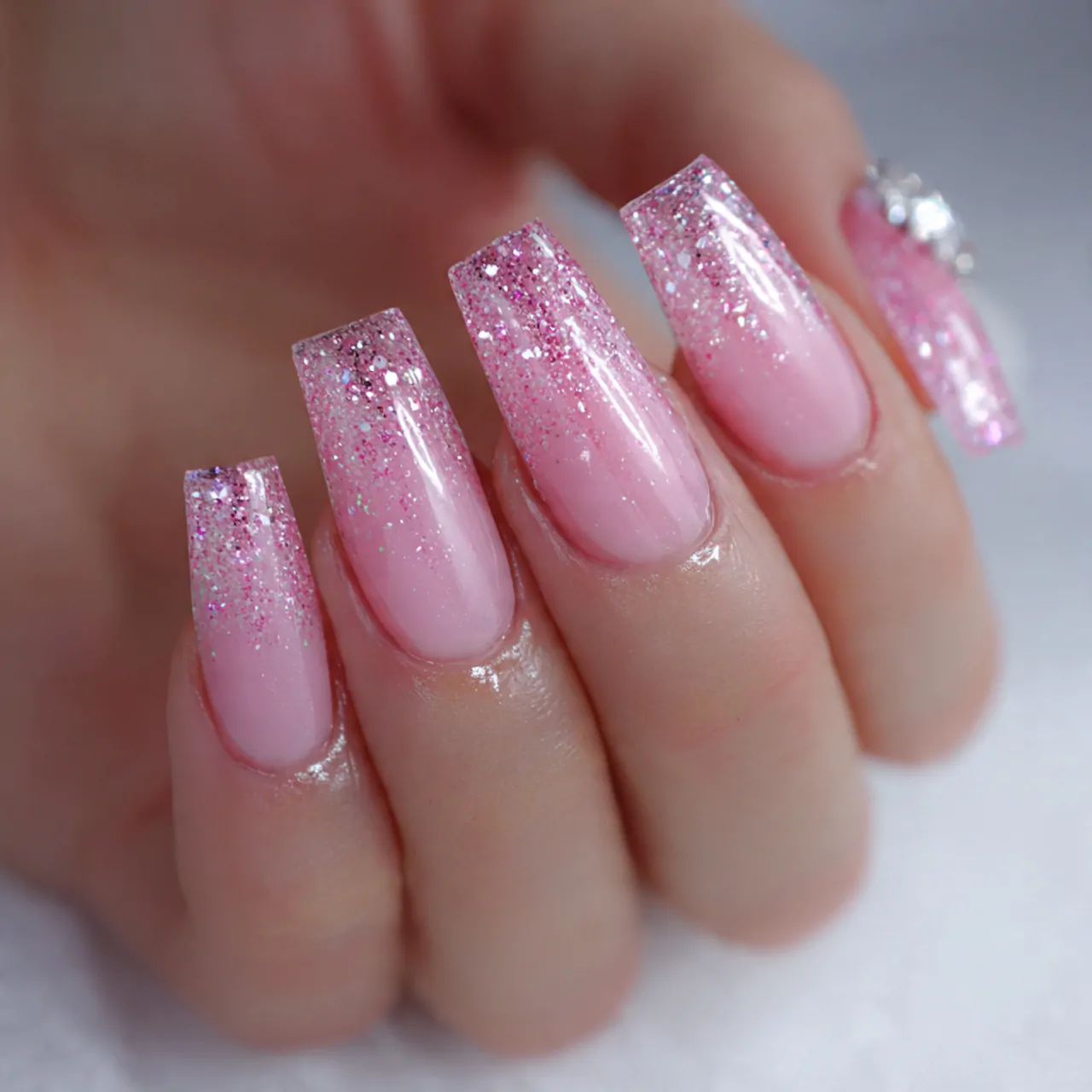 Glitter Nails: 15 Chic, Wearable, and Statement-Making Ideas That Actually Look Polished 1 sheer pink glitter nails stunning nails
