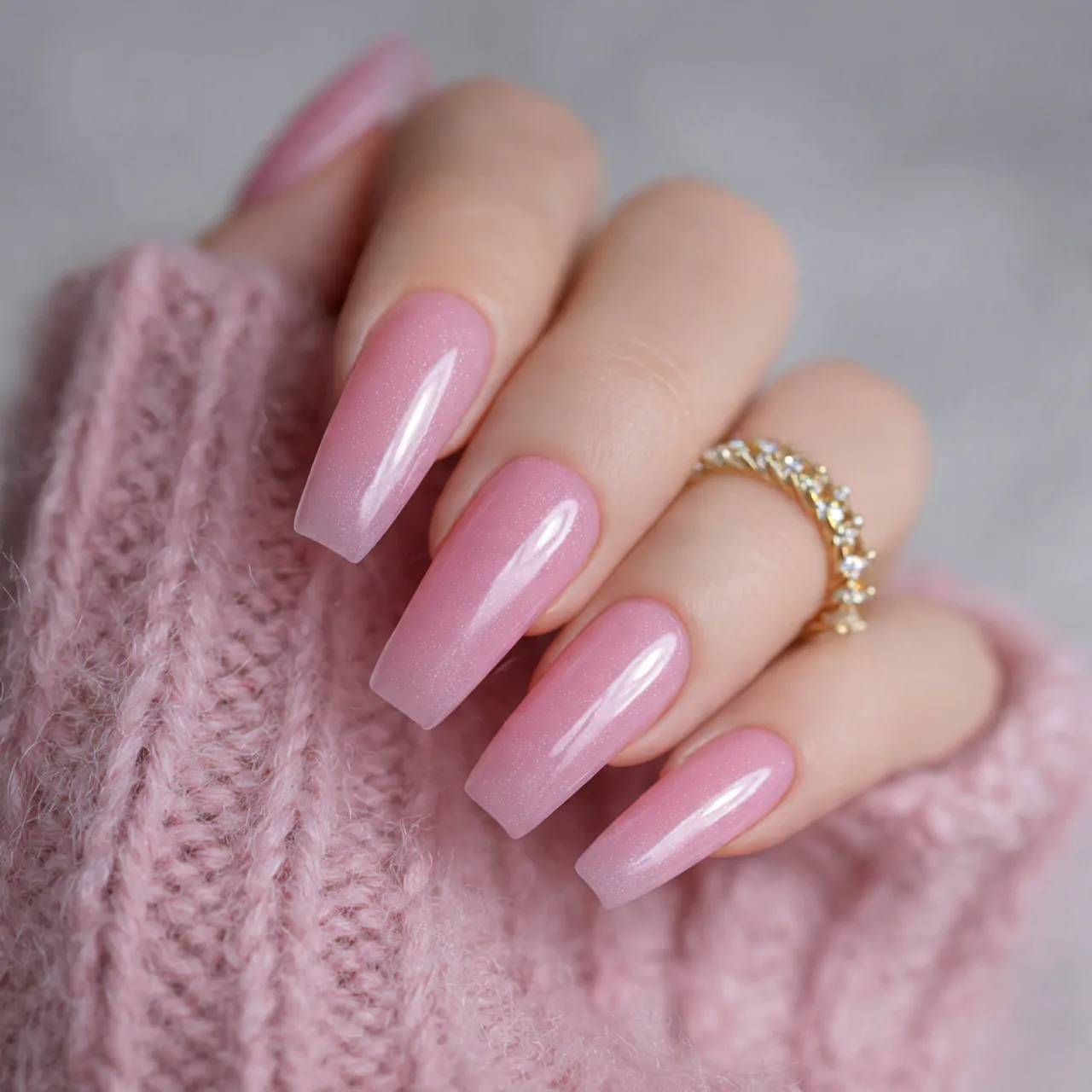 sheer pink healthy nails