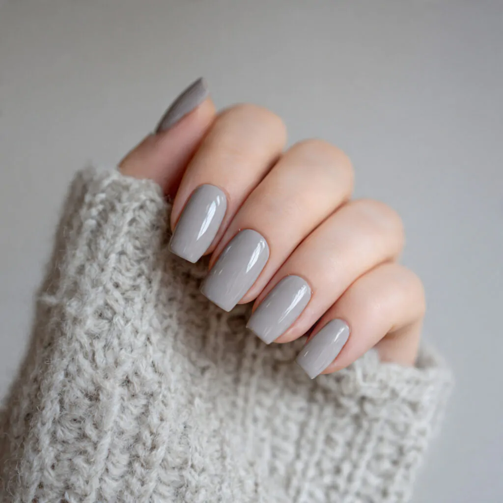 Classy Nails: 15 Salon-Tested Designs That Look Expensive and Wear Well 12 soft grey with gloss minimalist chic attractive na 1
