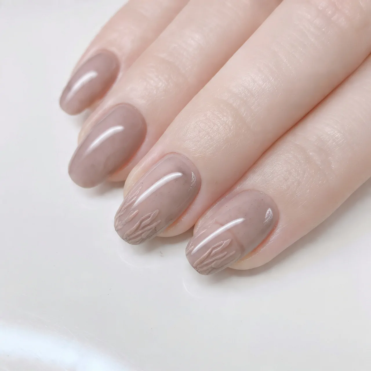 Classy Acrylic Nails: 15 Elegant, Salon-Tested Sets That Look Expensive 6 soft taupe stone neutral acrylics attractive nails