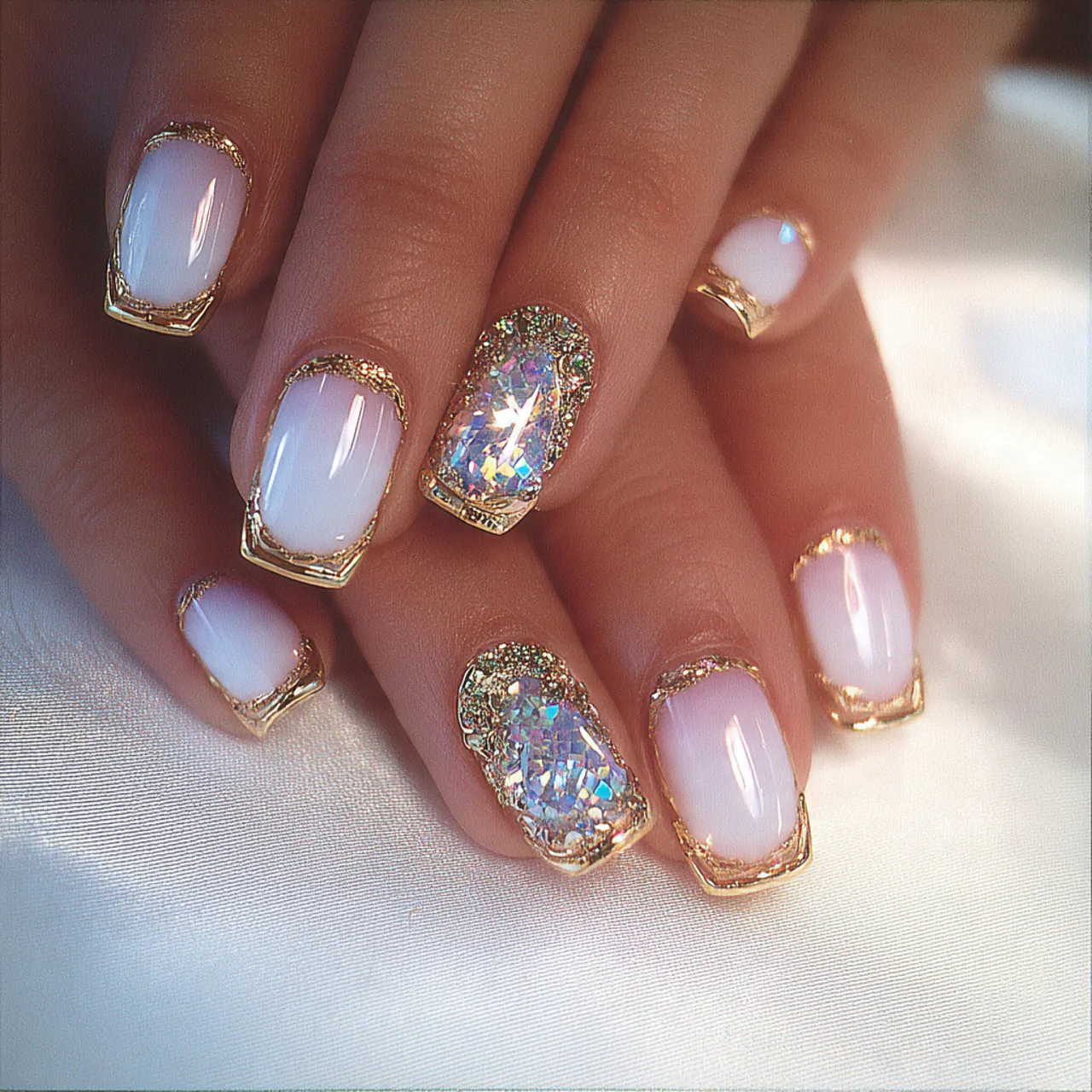 soft white short nails attractive nails
