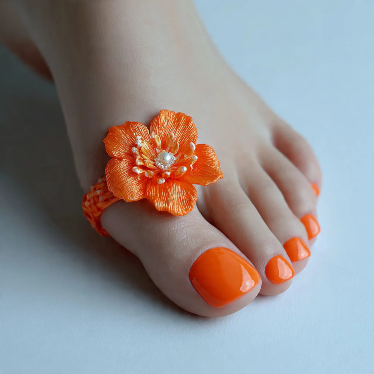 tangerine orange toe nails