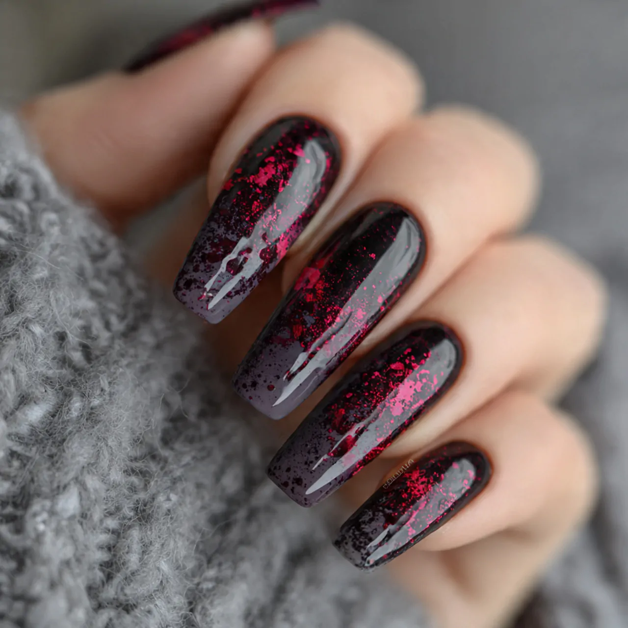 dark berry glazed nails