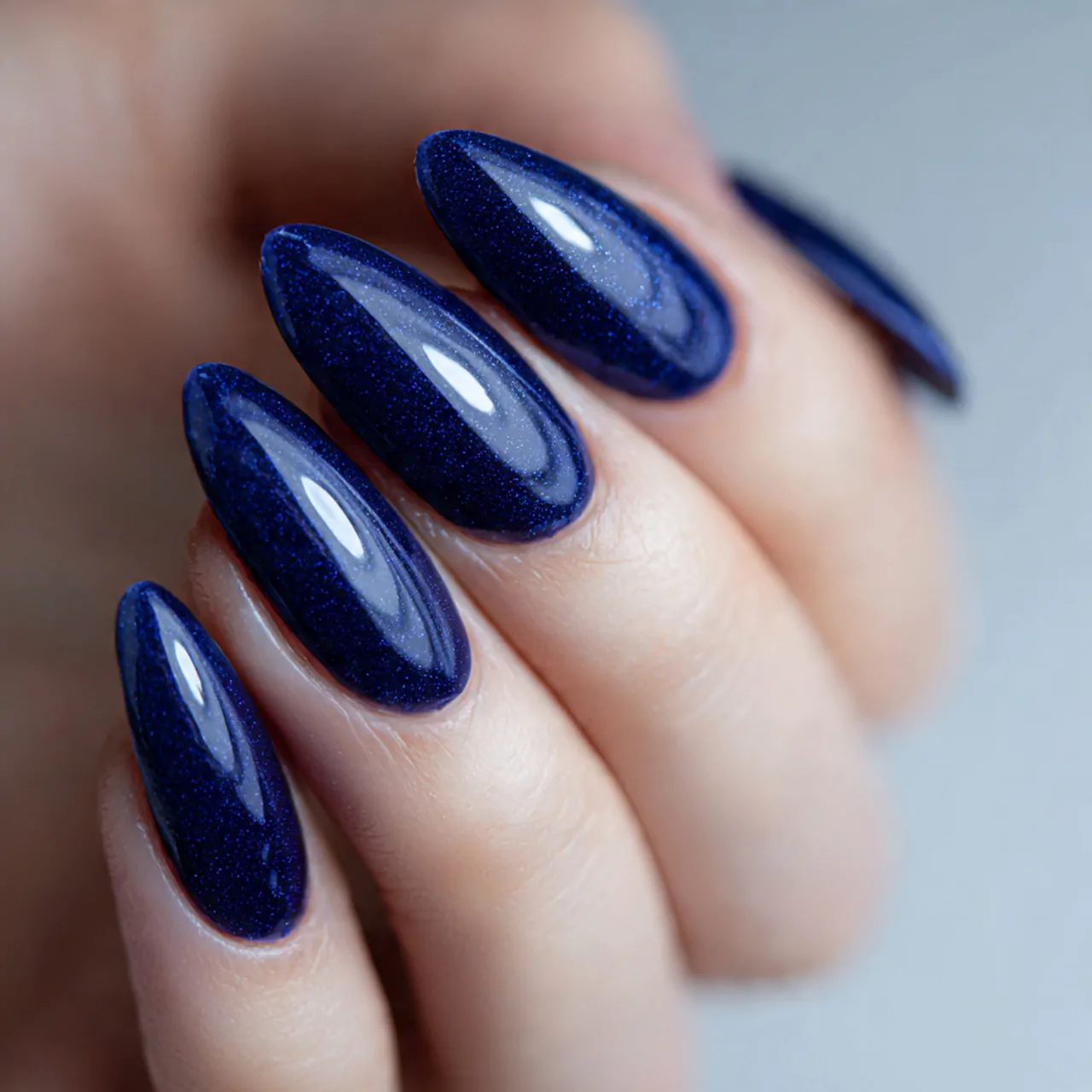 navy glazed acrylic nails