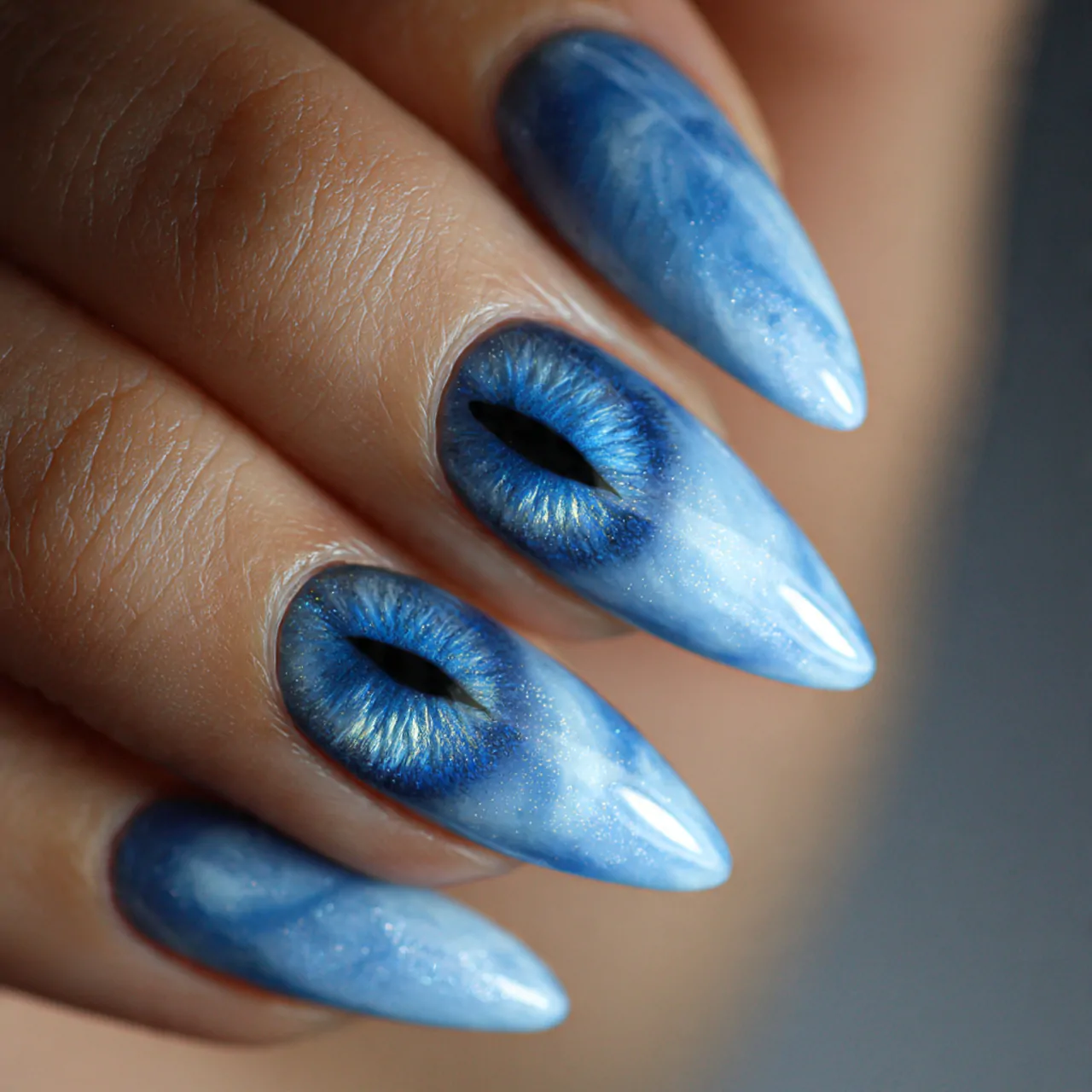 Sky Blue Nails: 15 Fresh, Modern Manicure Ideas That Look Polished in Real Life 12 sky blue cat eye nails
