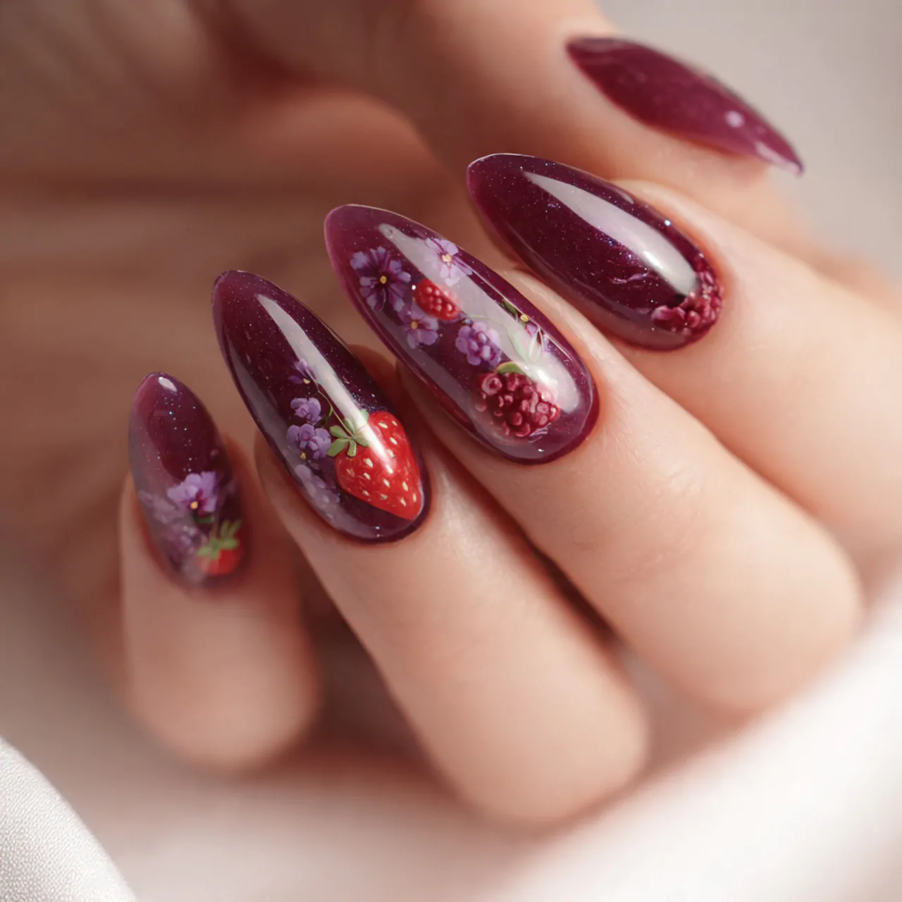 Nail Art Aesthetic: 15 Stylish Designs That Look Beautiful and Wear Well 13 soft berry jelly nails