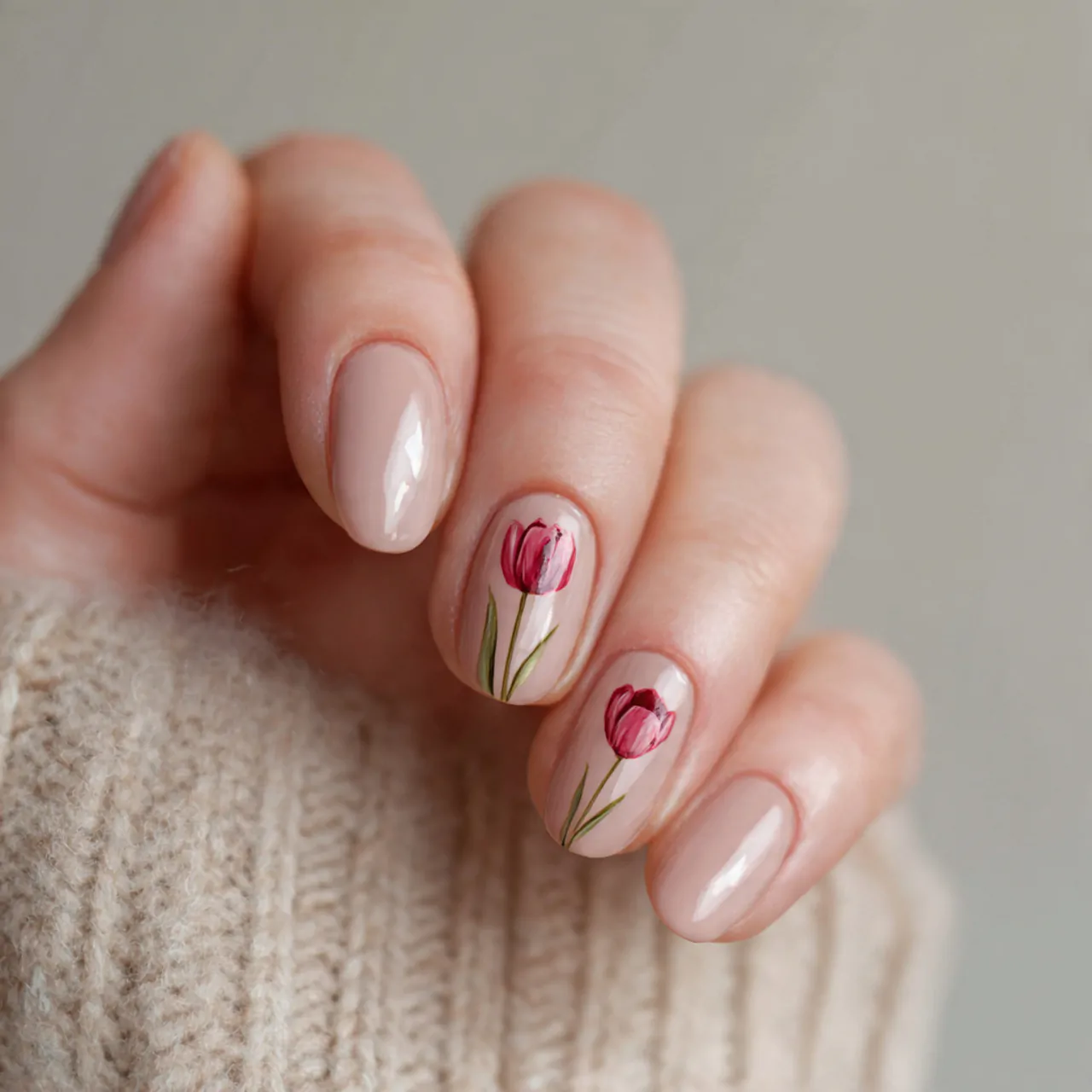 Spring Nails Flowers: 15 Fresh Floral Nail Ideas That Look Elegant, Trendy, and Salon-Approved 13 tiny tulip accent nails